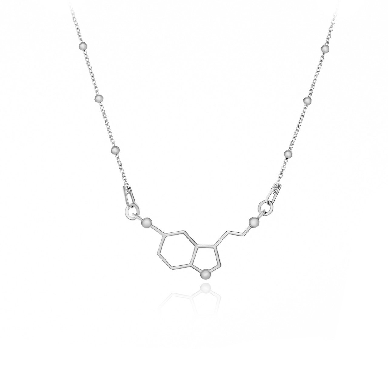 Colier din argint Serotonina 3D cu lantisor cu bilute
