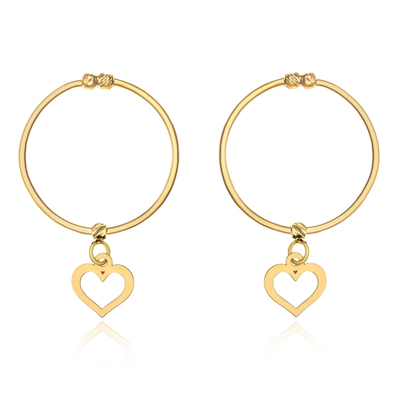 Cercei din aur 14k - Circle of Love 2cm