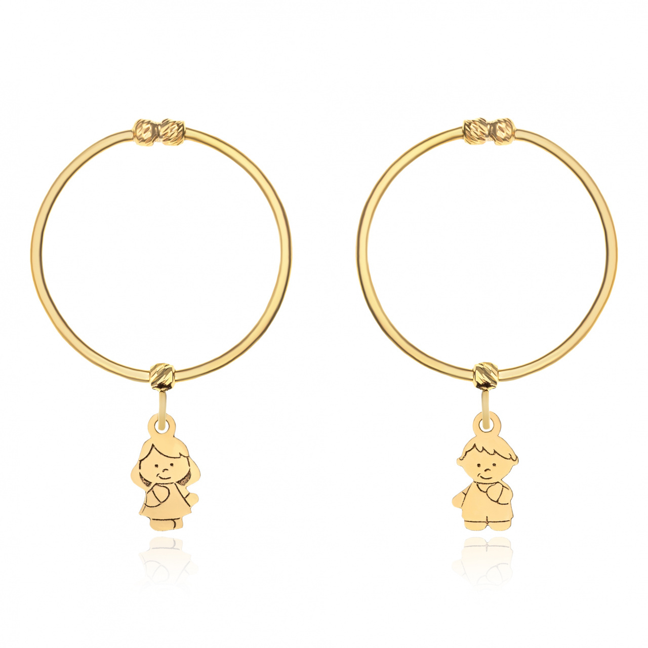 Cercei din aur 14k - My Kids 2cm