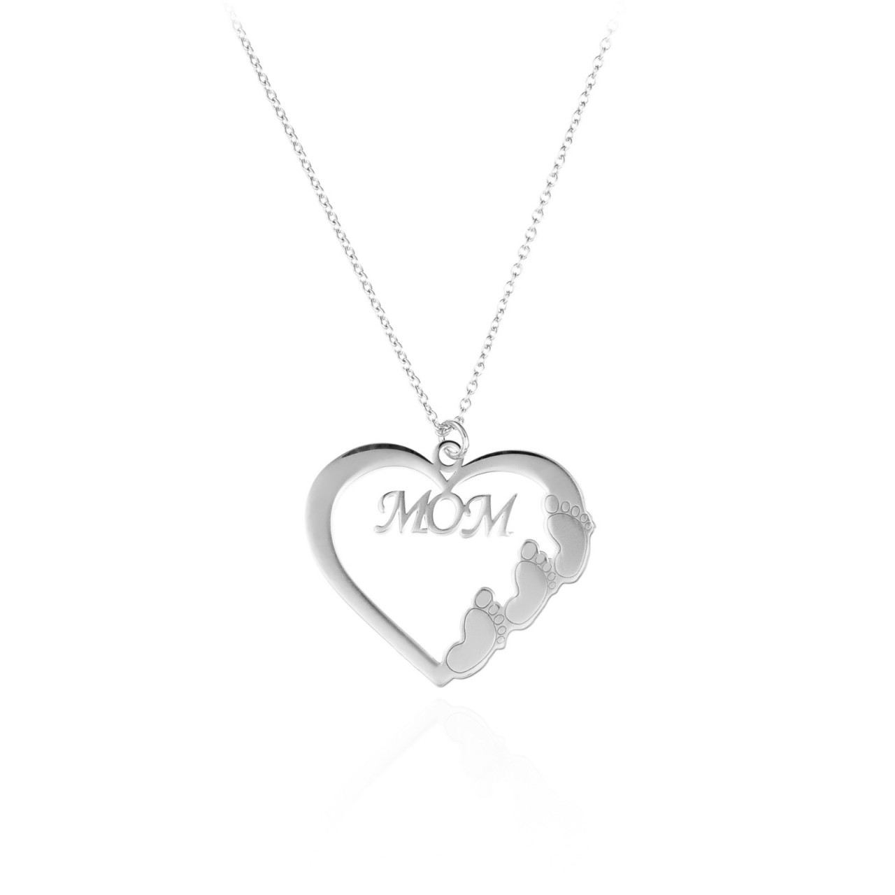 Colier MOM din Argint 925 - talpite bebe personalizabile
