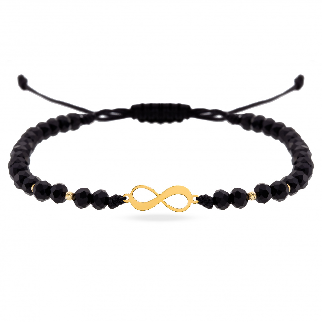 Bratara cu cristale si infinit din aur 14k