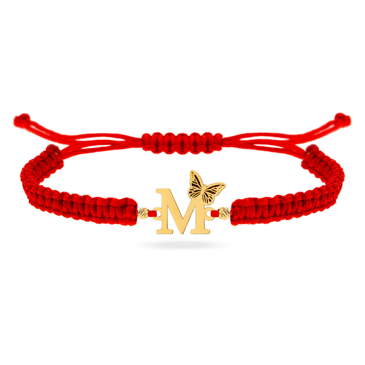 Brățară inițială butterfly din aur 14k