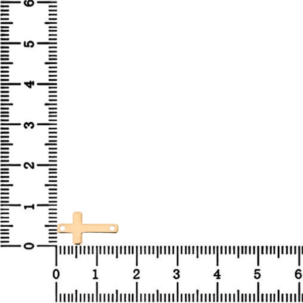 Link Argint - pentru bratara - cruce 1.5cm placata cu aur