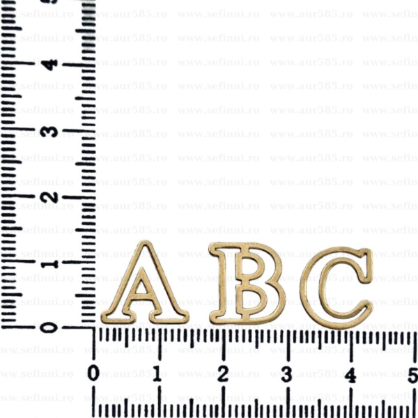 Link din aur 14k - pentru bratara - initiale contur