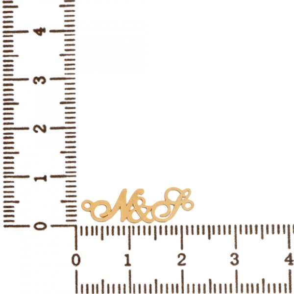 Link din aur 14k - pentru bratara - initiale N-S