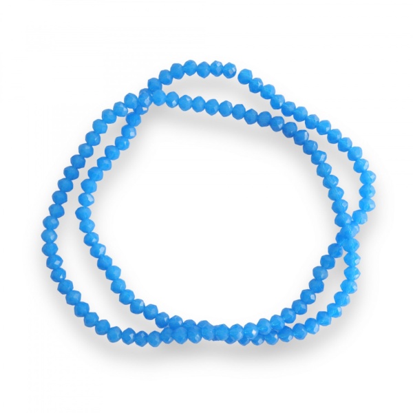 Șirag cristale rondele 4mm, culoare Albastru Cobalt, Aprox 130 buc