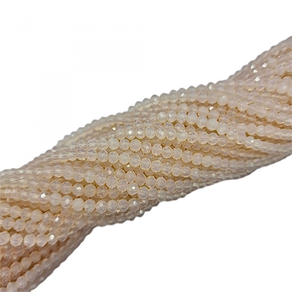 Cristale rondele fațetate de 4 mm - șirag aprox 130 bucăți - beige opalescent