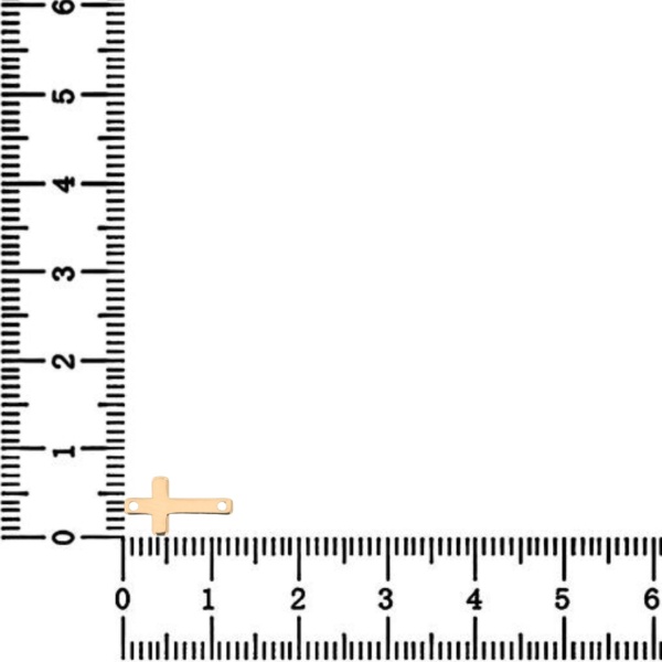 Link Argint - pentru bratara - cruce 1.2cm placata cu aur