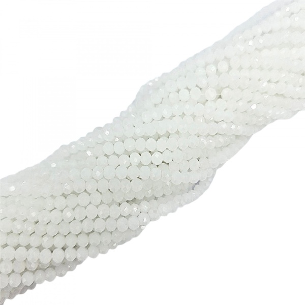 Cristale rondele fațetate de 4 mm - șirag aprox 130 bucăți - alb opalescent