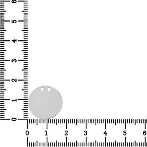Link Argint - pentru colier - banut 1.8cm cu 2 gauri pentru gravat