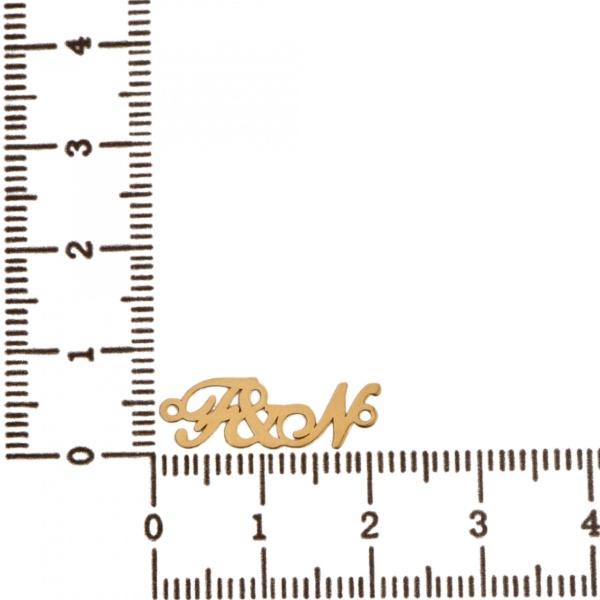 Link din aur 14k - pentru bratara - initiale F-N
