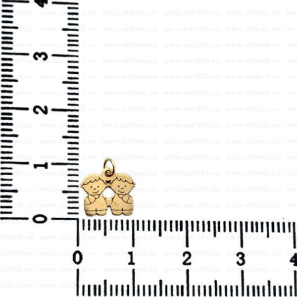 Link din aur 14k - pentru colier - 2 baietei