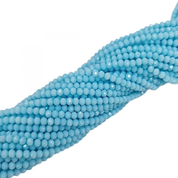 Cristale rondele fațetate de 4 mm - șirag aprox 130 bucăți - bleu deschis opalescent