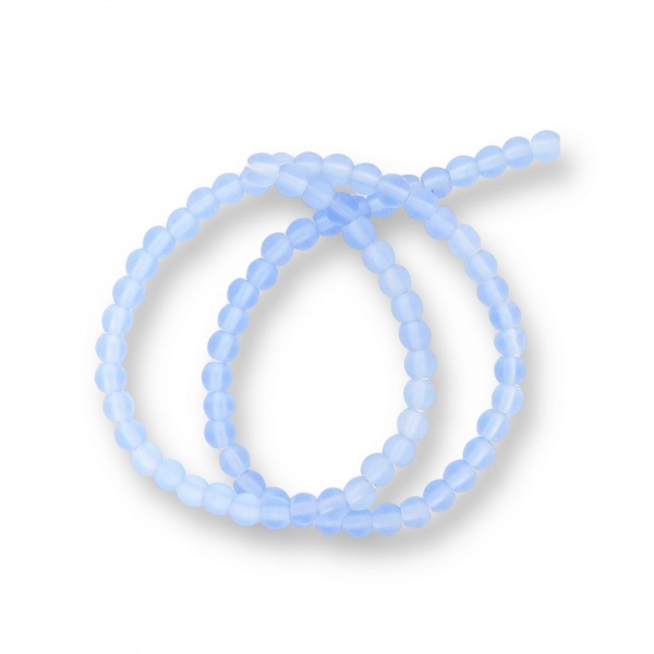Șirag cristale 4 mm Frosted mat Sky Blue, șirag Aprox 80 buc