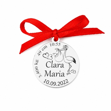 Banut din Argint 925 x 2.5cm pentru Botez - Mot - Scaldat - Personalizabil