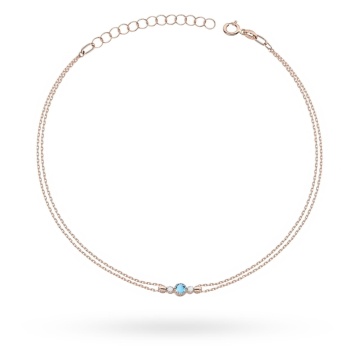 Bratara Aur 14K cu Topaz Swiss 0.15 ct si Diamante Naturale 0.03 ct - Img 3