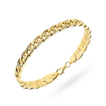 Bratară din Aur 14K cu Model Împletit și Finisaj Diamantat