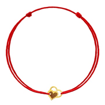 Bratara Double Hearts din AUR 14K