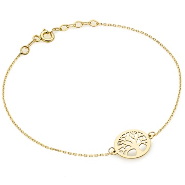 Brățară Elegantă din Aur 14K cu Simbolul Pomul Vieții în Cerc - Img 2