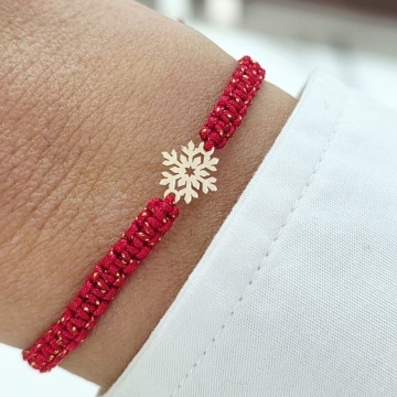 Brățară Let it Snow cu fulg de nea din AUR 14K - Img 3