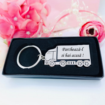 Breloc Inox TIR - personalizabil cu orice mesaj - Img 2