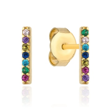 Cercei Aur 14k cu Cristale Multicolore - Img 4