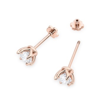 Cercei Aur 14K cu Diamant de Laborator 0.70 ct Filet cu Protectie - Img 5