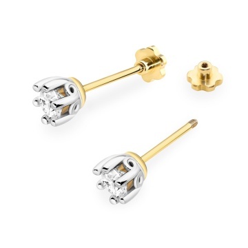 Cercei Aur 14K cu Diamant Natural 0.40 ct Filet cu Protectie - Img 2