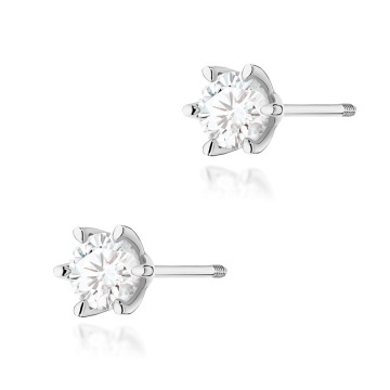 Cercei Aur 14K cu Diamant Natural 1.00 ct Filet cu Protectie - Img 7