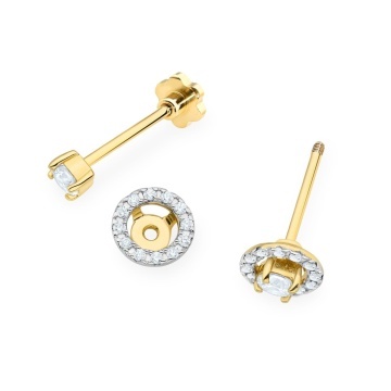 Cercei Aur 14K cu Diamante de Laborator 0.32 ct Filet cu Protectie - Img 2