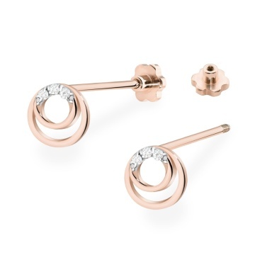 Cercei Aur 14K cu Diamante Naturale 0.03 ct Filet cu Protectie - Img 6
