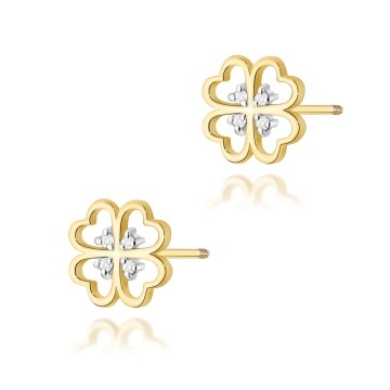 Cercei Aur 14K cu Diamante Naturale 0.04 ct Filet cu Protectie - Img 1