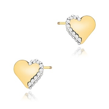 Cercei Aur 14K cu Diamante Naturale 0.10 ct Filet cu Protectie