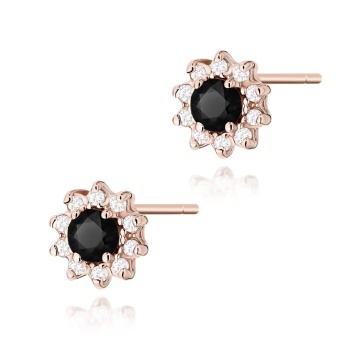 Cercei Aur 14K cu Diamante Naturale Albe si Negre 0.29 ct - Img 4