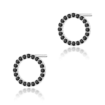 Cercei Aur 14K cu Diamante Naturale Negre 0.20 ct - Img 7