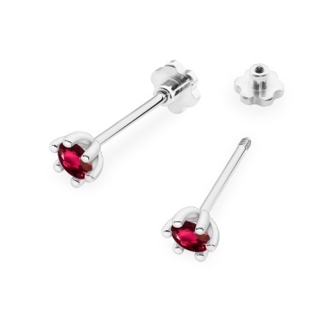 Cercei Aur 14K cu Rubin 0.15 ct Filet cu Protectie - Img 8