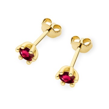 Cercei Aur 14K cu Rubin 0.15 ct - Img 2