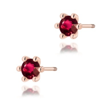 Cercei Aur 14K cu Rubin 0.30 ct Filet cu Protectie - Img 4