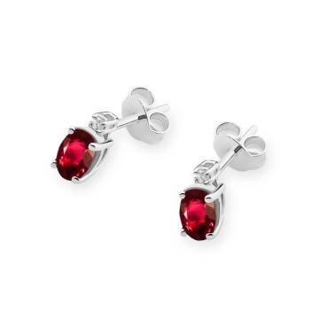Cercei Aur 14K cu Rubin 0.60 ct si Diamante Naturale 0.03 ct - Img 5