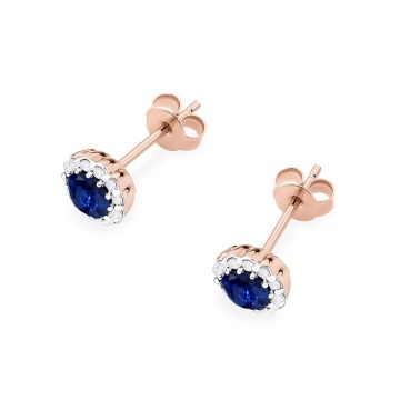Cercei Aur 14K cu Safir 0.50 ct si Diamante Naturale 0.21 ct - Img 4
