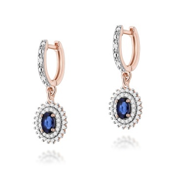 Cercei Aur 14K cu Safir 0.70 ct si Diamante Naturale 0.44 ct - Img 5