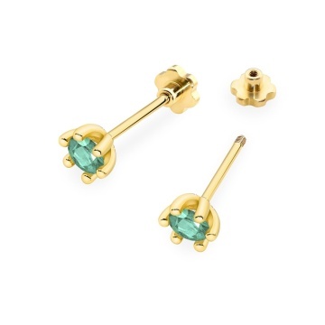 Cercei Aur 14K cu Smarald 0.30 ct Filet cu Protectie - Img 2