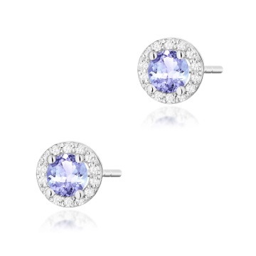 Cercei Aur 14K cu Tanzanit 0.50 ct si Diamante Naturale 0.24 ct - Img 7