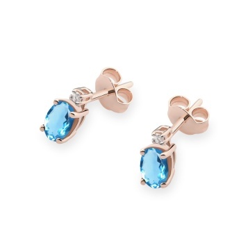 Cercei Aur 14K cu Topaz London Blue 0.50 ct si Diamante Naturale 0.03 ct - Img 8