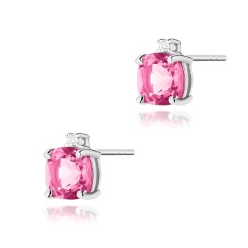 Cercei Aur 14K cu Topaz Roz 1.10 ct si Diamante Naturale 0.03 ct - Img 6