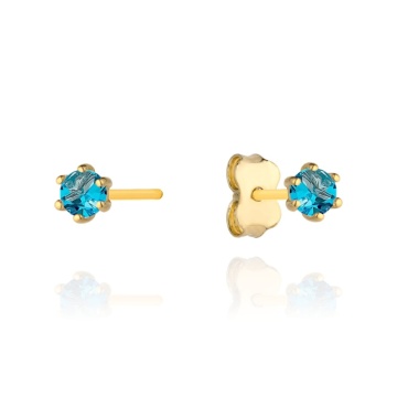 Cercei Aur 14k cu Zirconii Albastre - Img 2