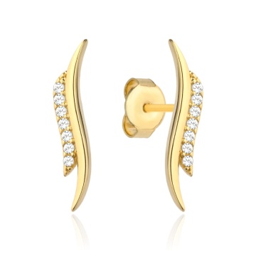 Cercei Aur 14k cu Zirconii Albe - Img 2