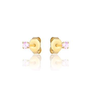 Cercei Aur 14k cu Zirconii Roz Deschis - Img 3