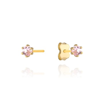 Cercei Aur 14k cu Zirconii Roz