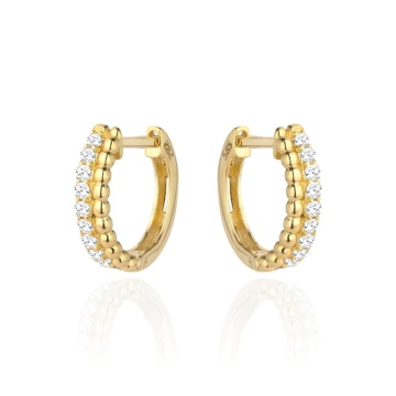 Cercei Aur 14k cu Zirconii si Bilute - Img 4